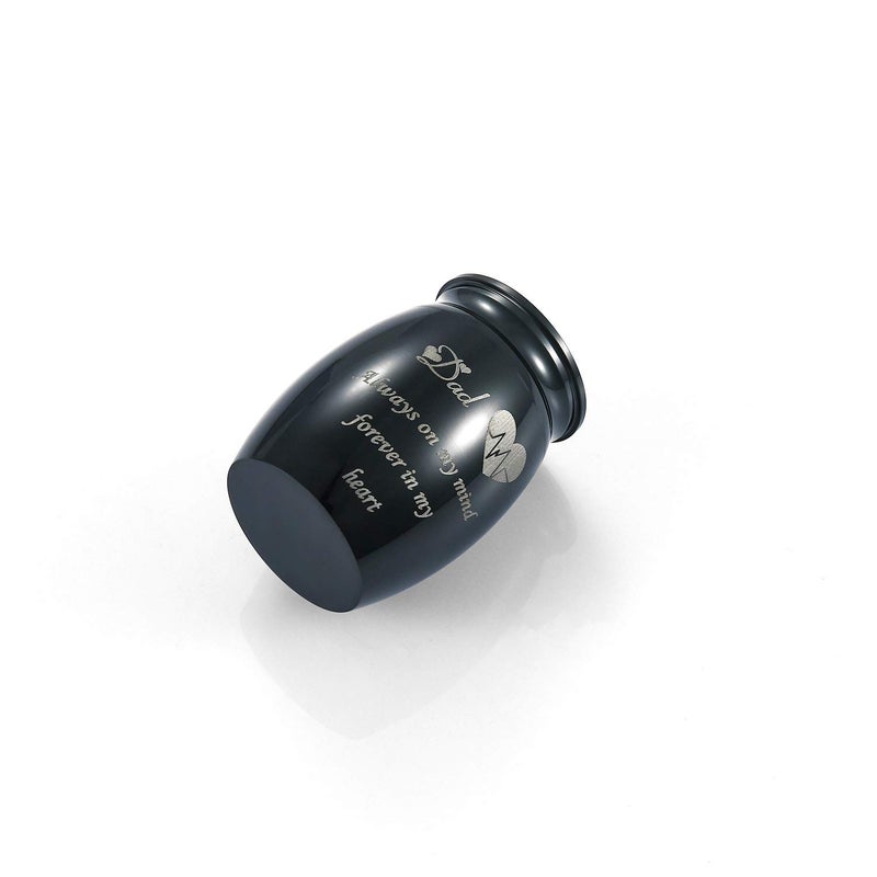 Sunling Mini Stainless Steel Decorative Cremation Keepsake Urns for Ashes 1.57 Inch High Small Funeral Urns Memorial Ashes Holder Share with Familiy Members-Black Color - Image 4
